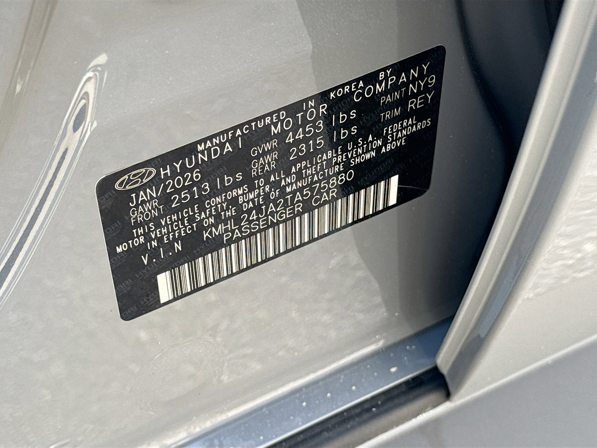 New 2026 Transmission Blue Hyundai SE image 50