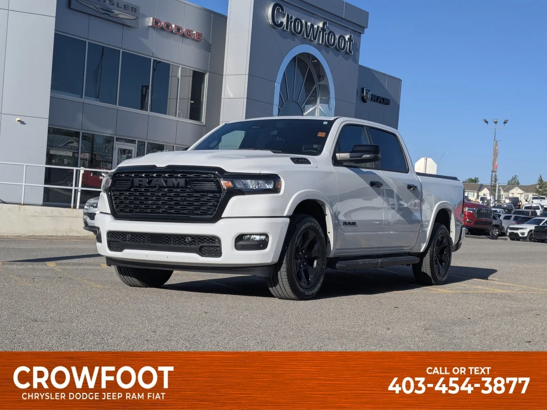 Used 2025 White RAM Big Horn Night Crew - - 4x4 - Night Edition - Big Horn Level II - Tonneau Cover & More! image 1