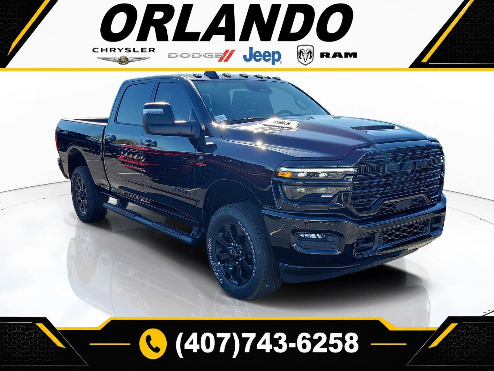New 2026 Diamond Black Crystal Pearlcoat RAM Laramie image 1