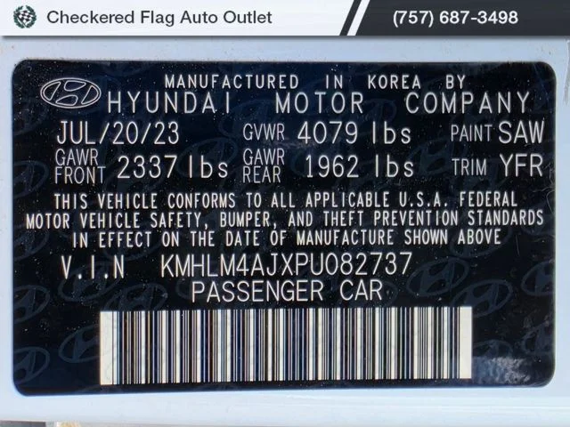 Used 2023 Lunar White Hyundai Blue image 21