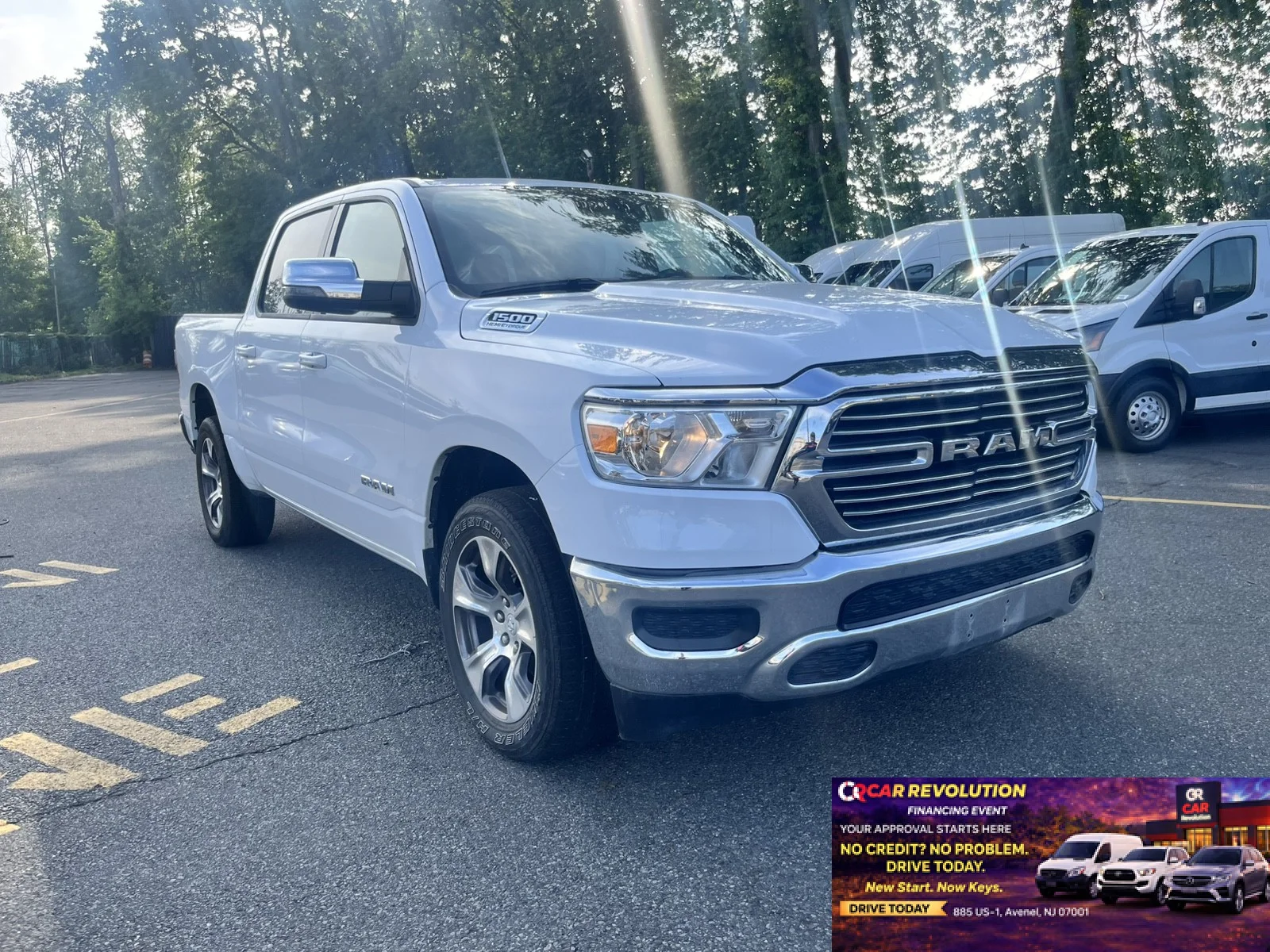 Used 2024 Ivory White Tri-Coat Pearlcoat Ram Laramie image 1