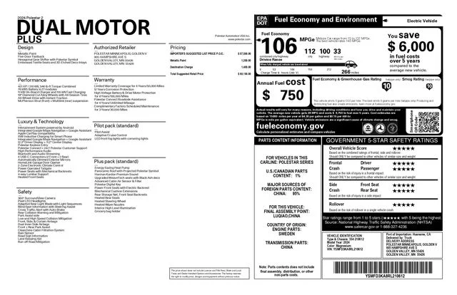 Certified Used 2024 White Polestar Long Range Dual Motor image 3