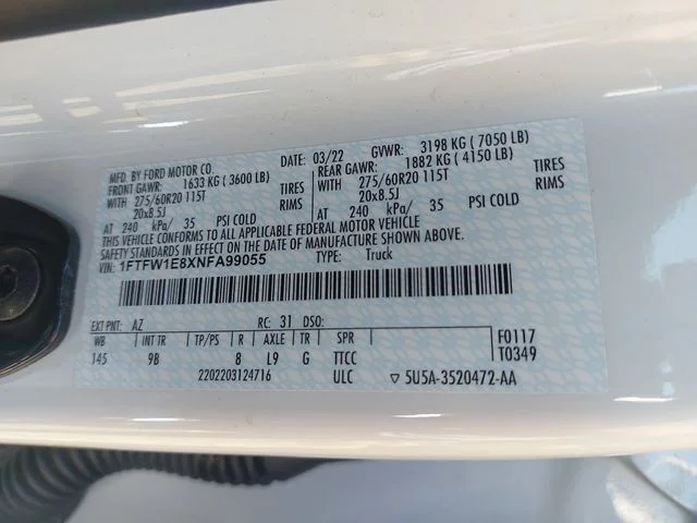 Used 2022 White Ford Platinum image 34