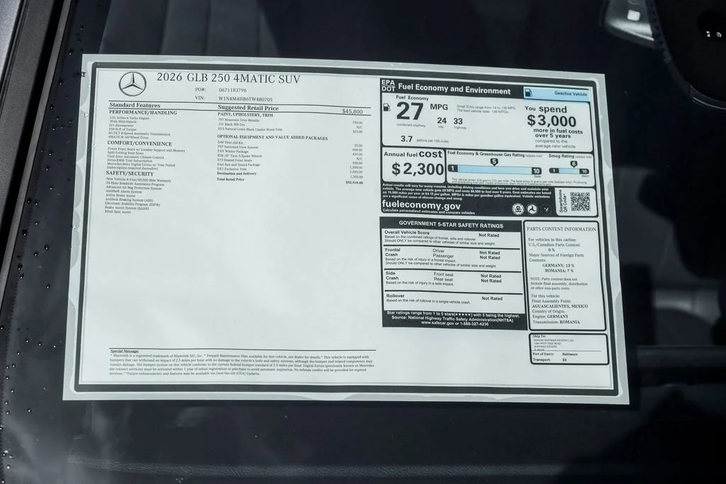 New 2026 Mountain Grey Metallic Mercedes-Benz GLB 250 image 59
