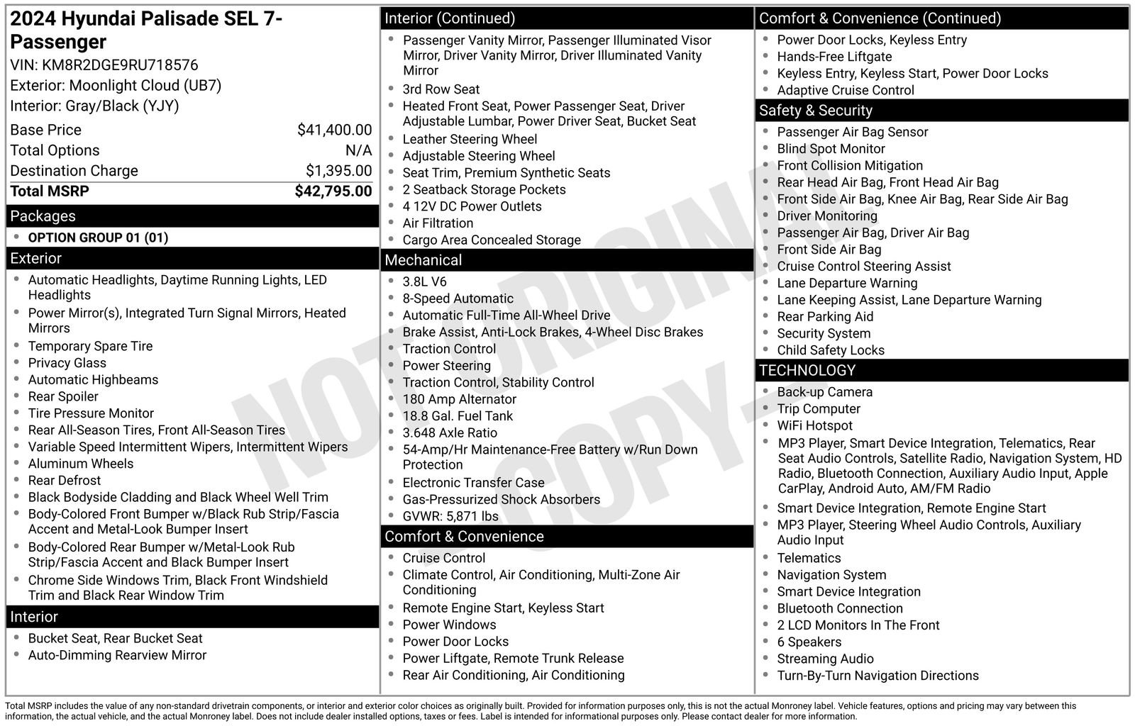 Used 2024 White Hyundai SEL image 1
