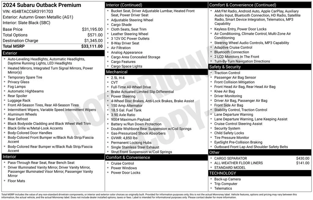 Used 2024 Brown Subaru Premium image 17