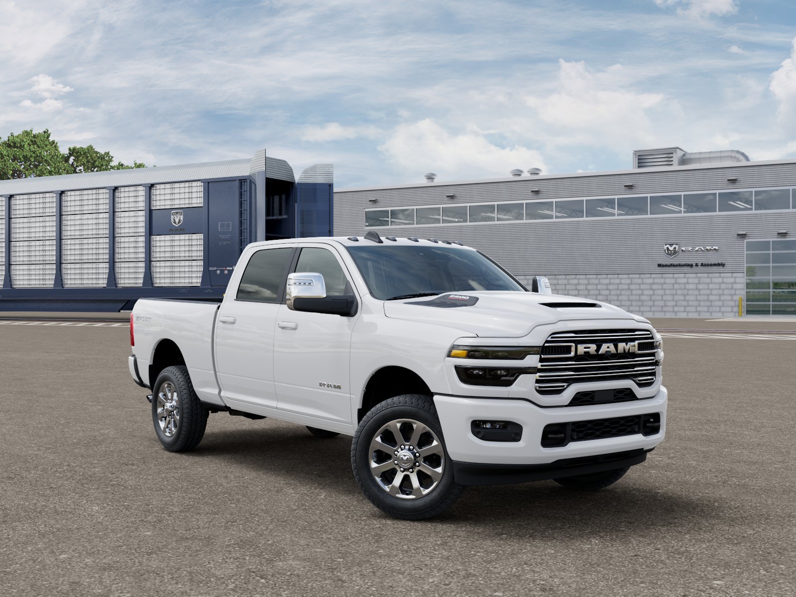 New 2026 Bright White Clear-Coat Exterior Paint RAM Laramie image 3