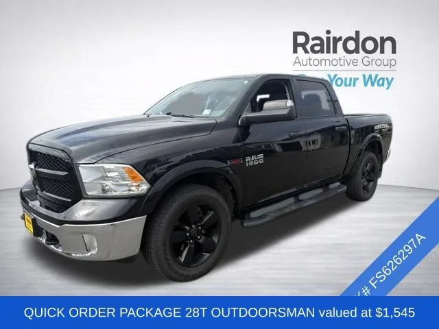 Used 2015 Brilliant Black Crystal Pearlcoat Ram Outdoorsman image 3