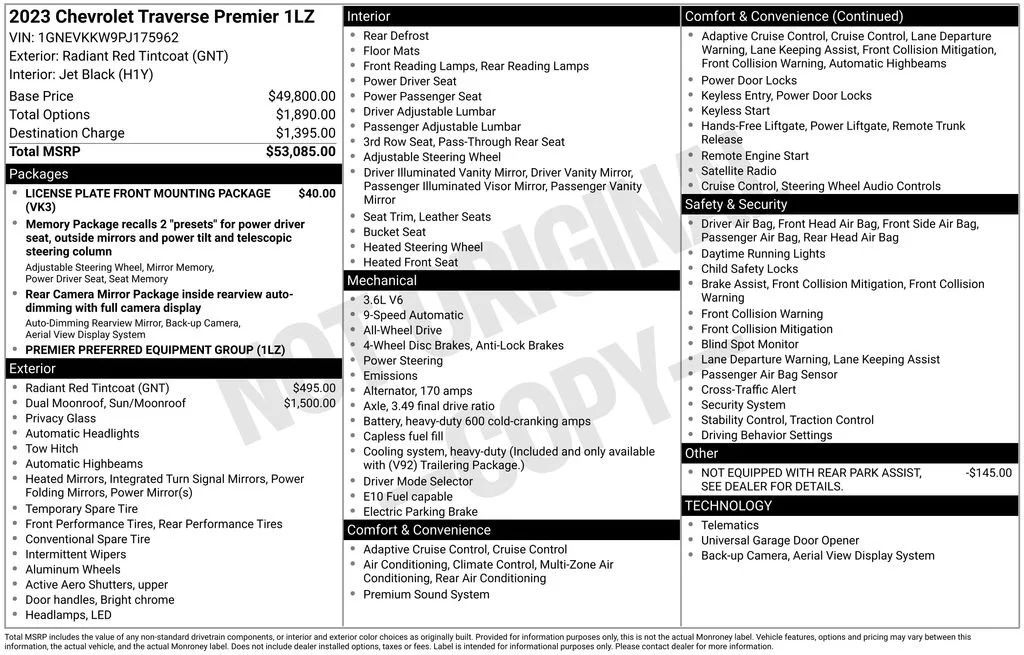Used 2023 RADIANT RED TINTCOAT Chevrolet Premier image 51