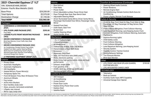 Used 2021 PACIFIC BLUE METALLIC Chevrolet LT image 5