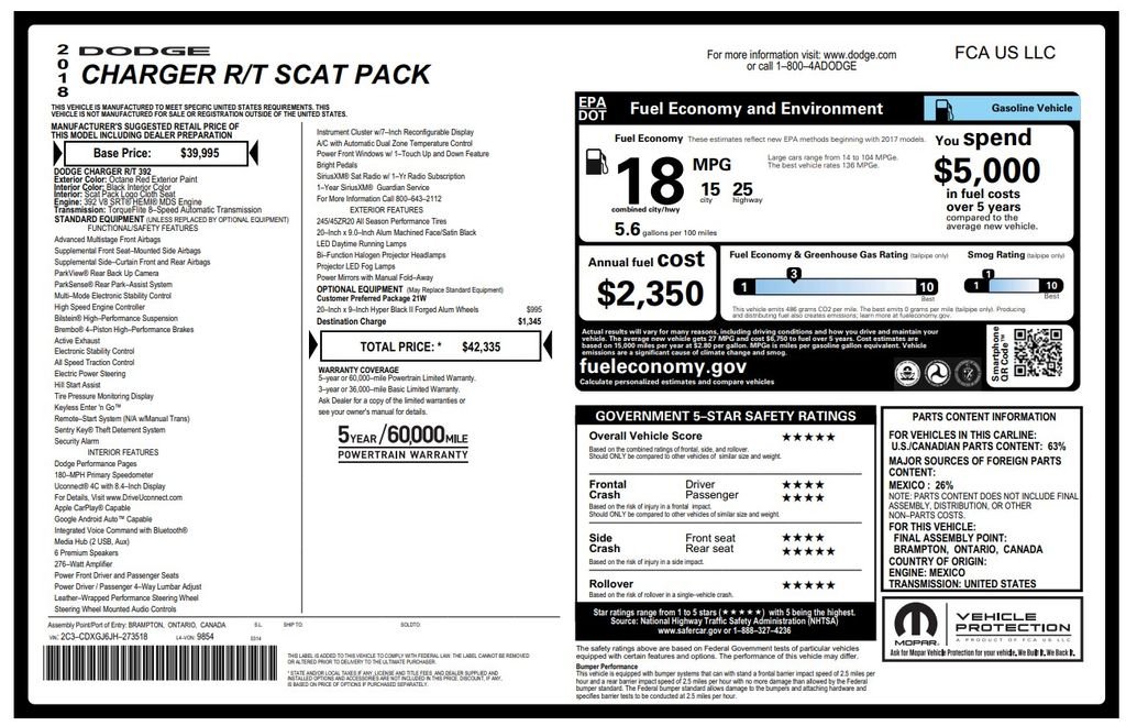 Used 2018 Red Dodge R/T Scat Pack image 4