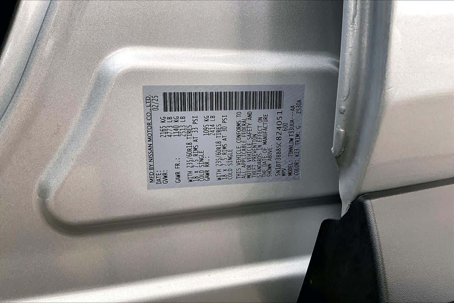 Used 2025 Brilliant Silver Metallic Nissan SV image 33