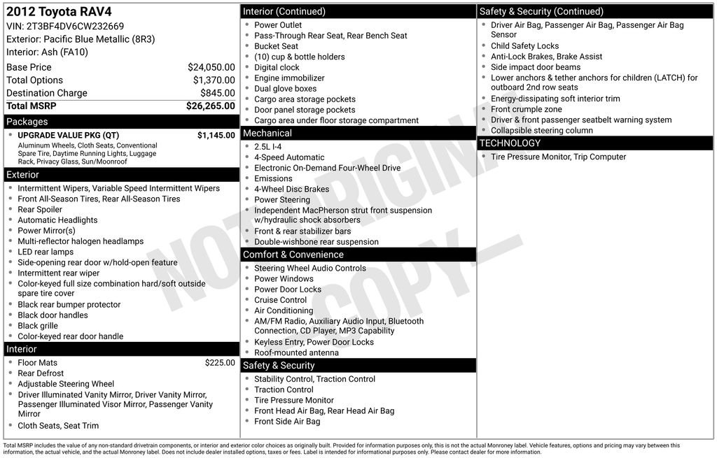 Used 2012 Blue Toyota Base image 9