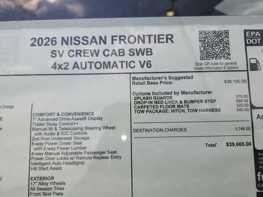 New 2026 Glacier White Nissan SV image 3