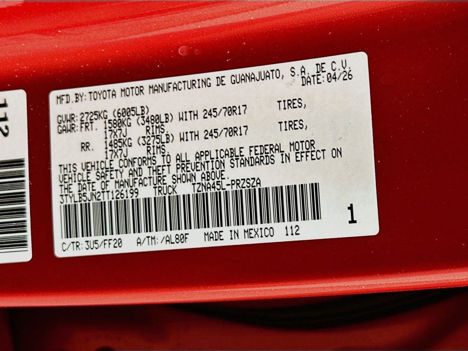 Used 2026 Supersonic Red Toyota SR5 image 30