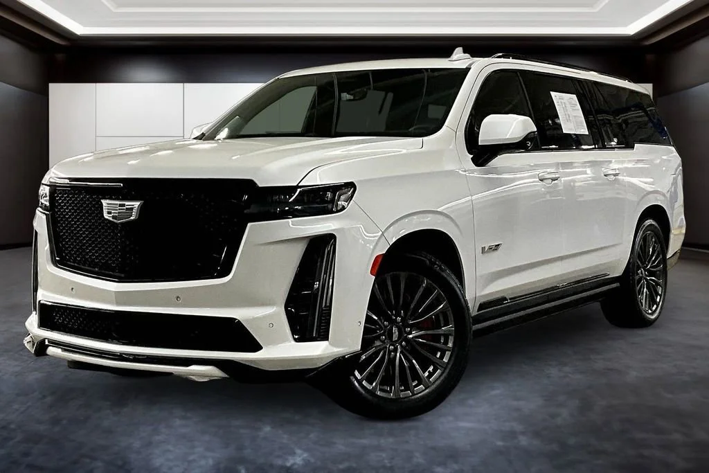 Certified Used 2023 Crystal White Tricoat Cadillac Escalade ESV-V image 3
