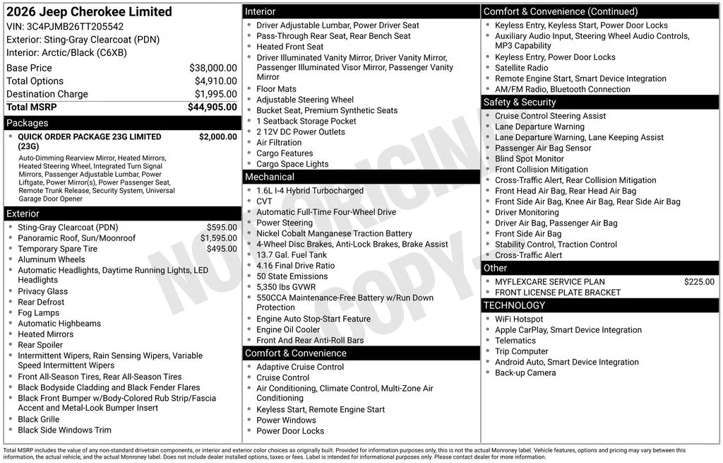 New 2026 Sting-Gray Clear-Coat Exterior Paint Jeep Limited image 42