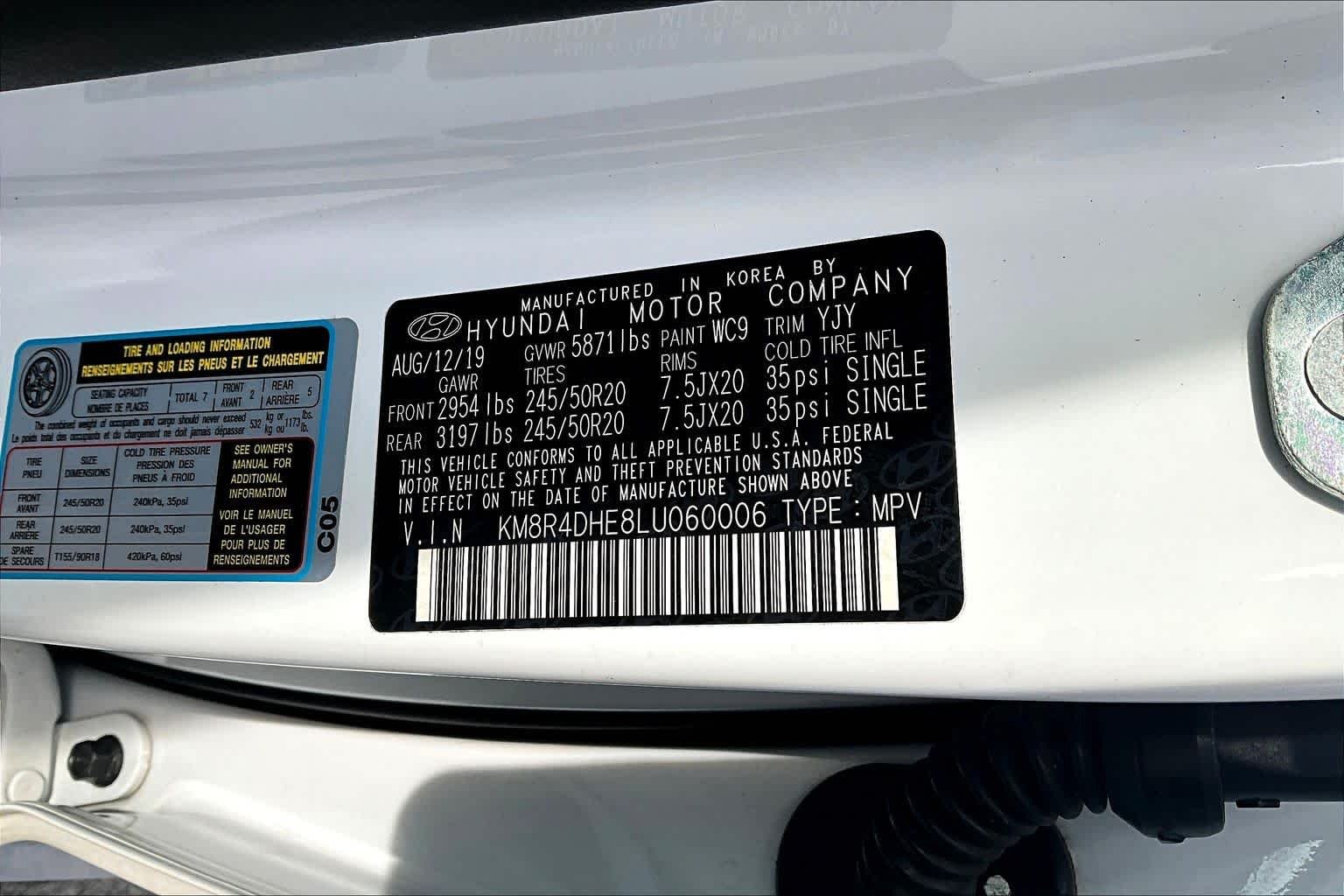 Used 2020 Hyper White Hyundai SEL image 34