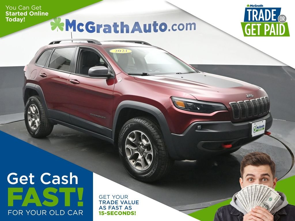 Used 2021 Red Jeep Trailhawk image 1