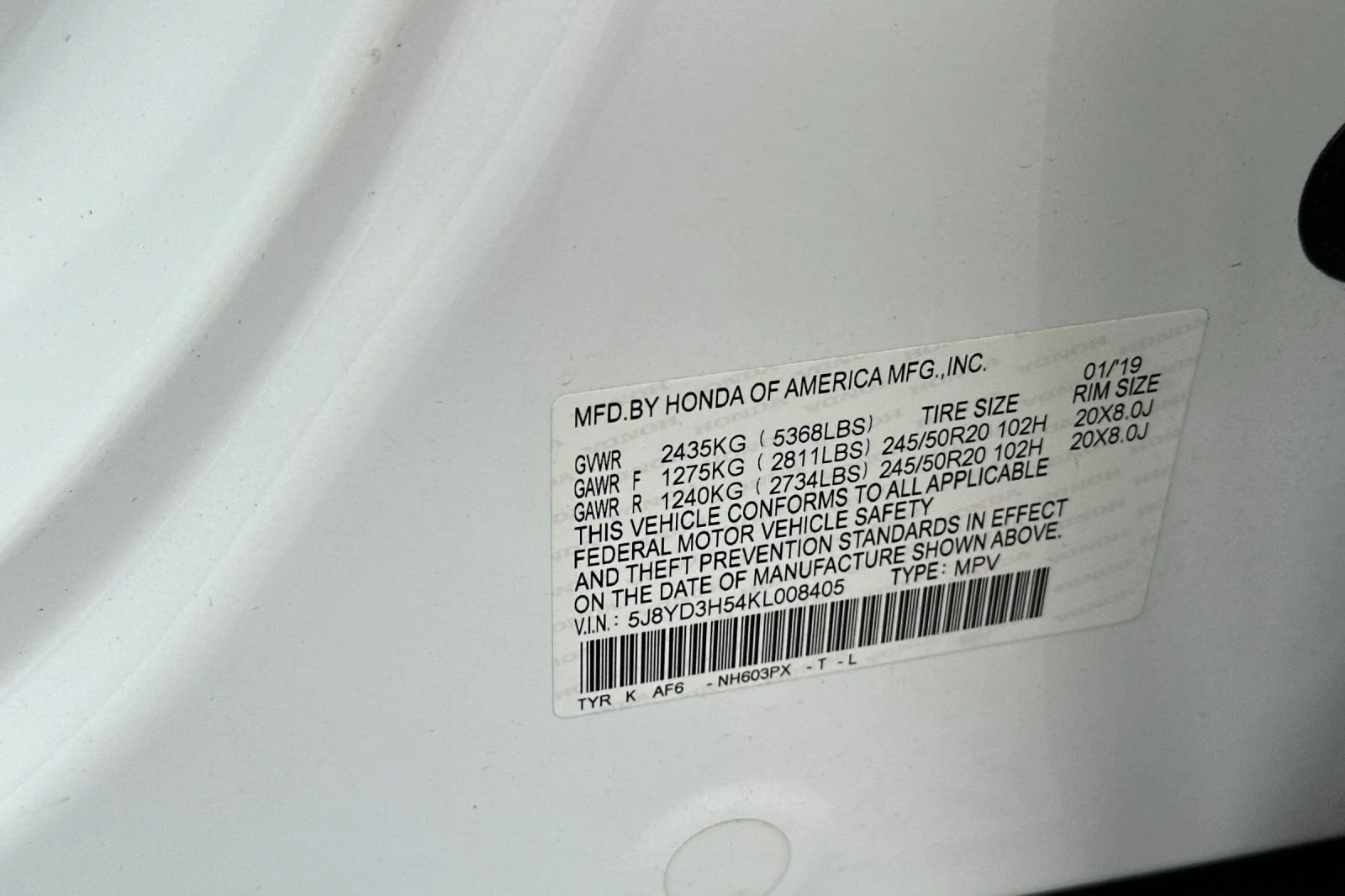 Used 2019 White Acura w/Technology Pkg image 30