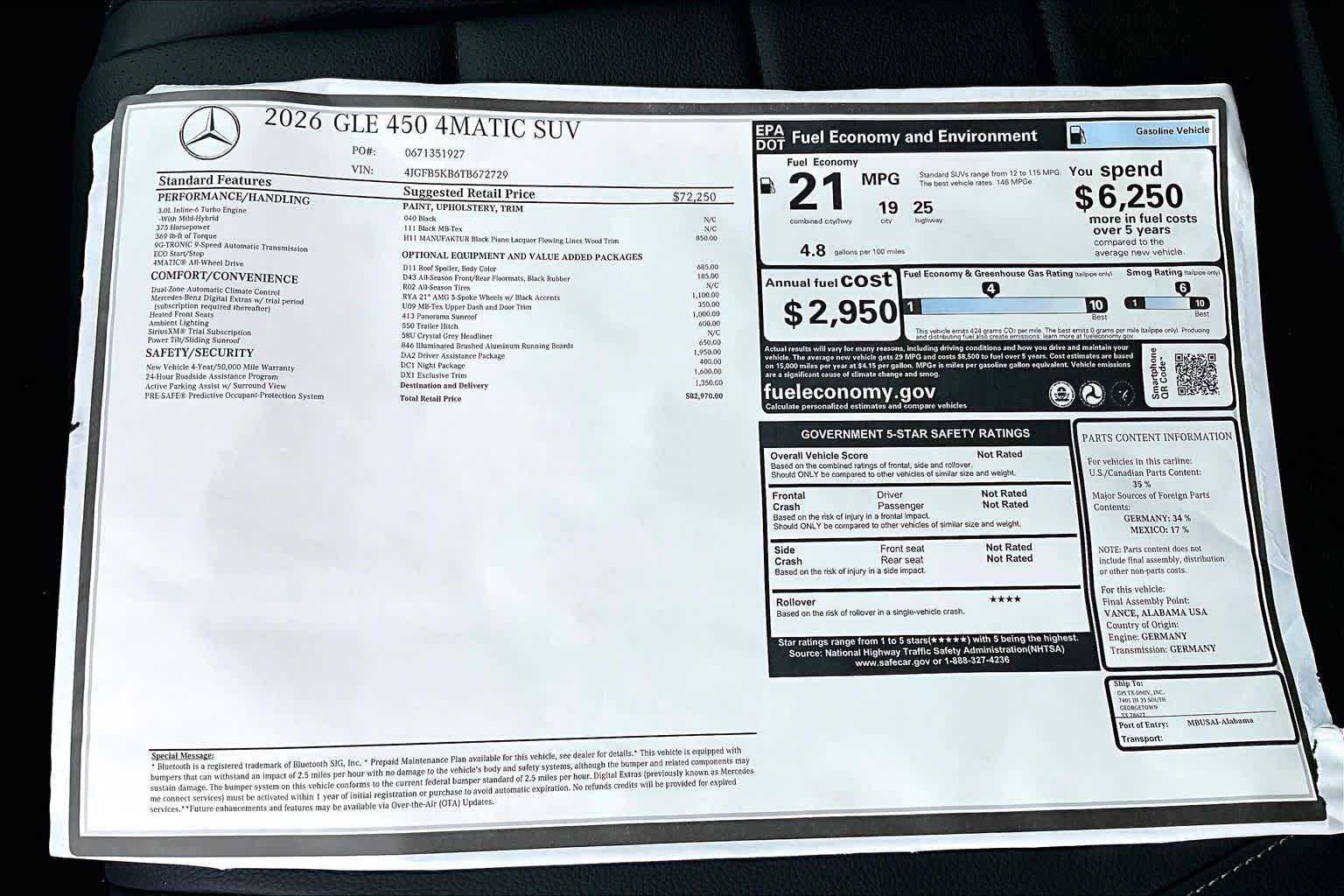 New 2026 Black Mercedes-Benz GLE 450 image 22
