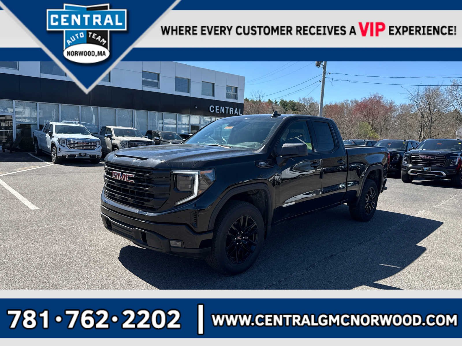 Onyx Black 2026 GMC Sierra 1500 Elevation Double Cab 4WD Pickup Truck Four-Wheel Drive