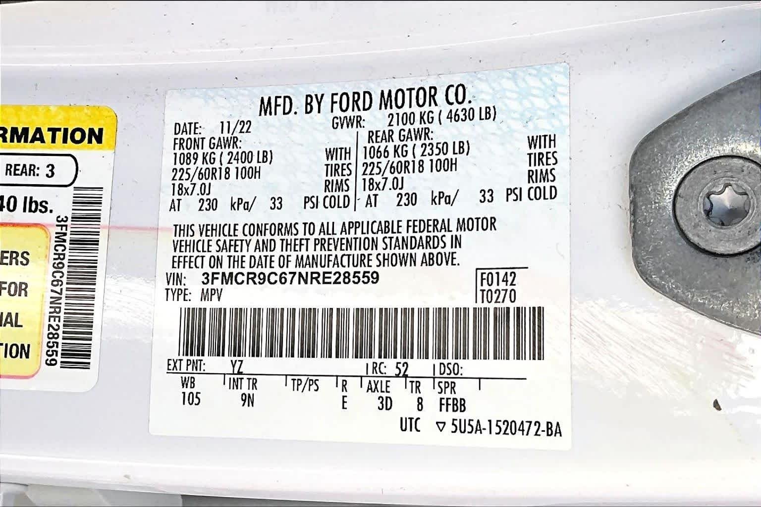 Certified Used 2022 Oxford White Ford Outer Banks image 34