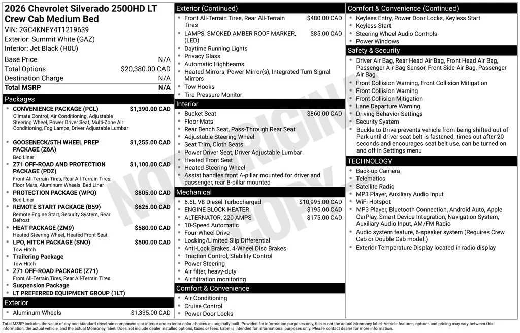 New 2026 Summit White Chevrolet LT image 20
