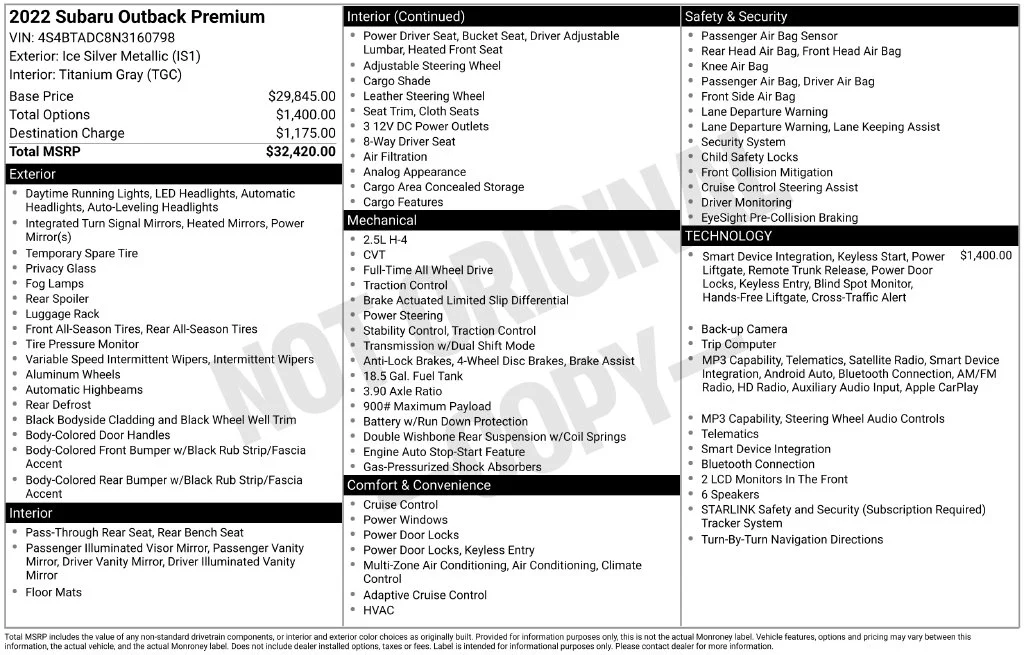 Used 2022 Silver Subaru Premium image 18
