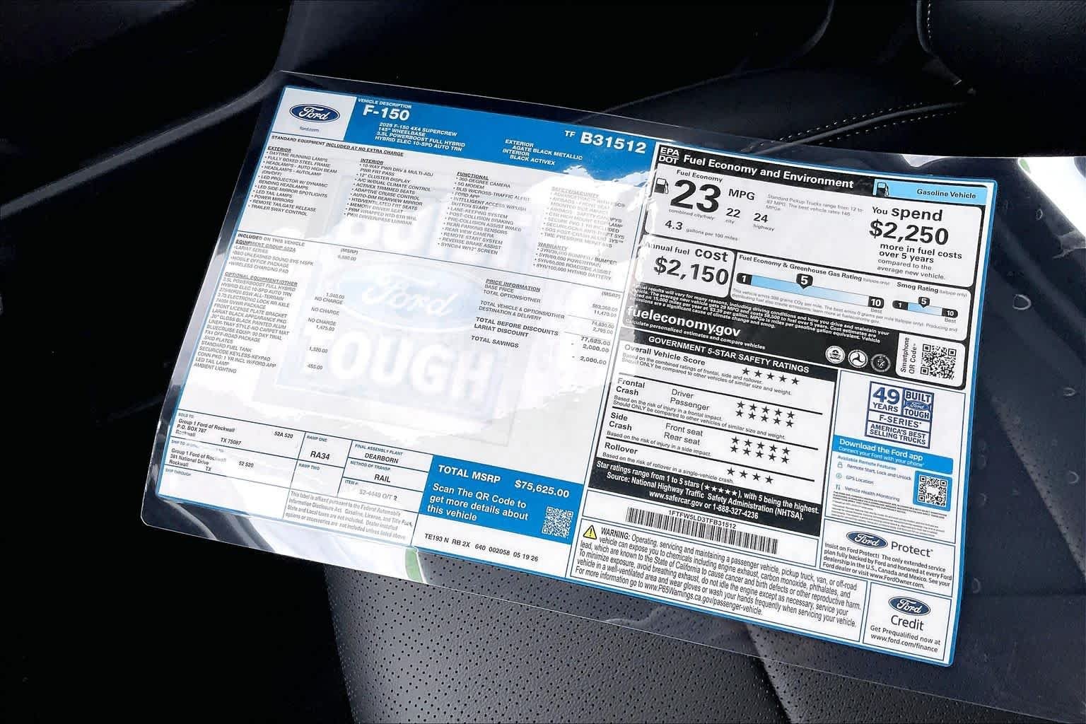 New 2026 Agate Black Metallic Ford Lariat® image 19