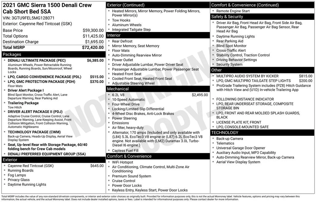Used 2021 Red GMC Denali image 6