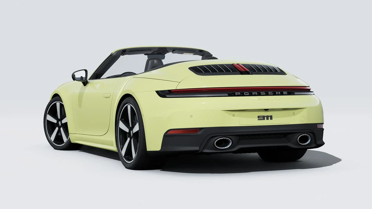 New 2026 Cartagena Yellow Metallic Porsche Carrera 4S Cabriolet image 3