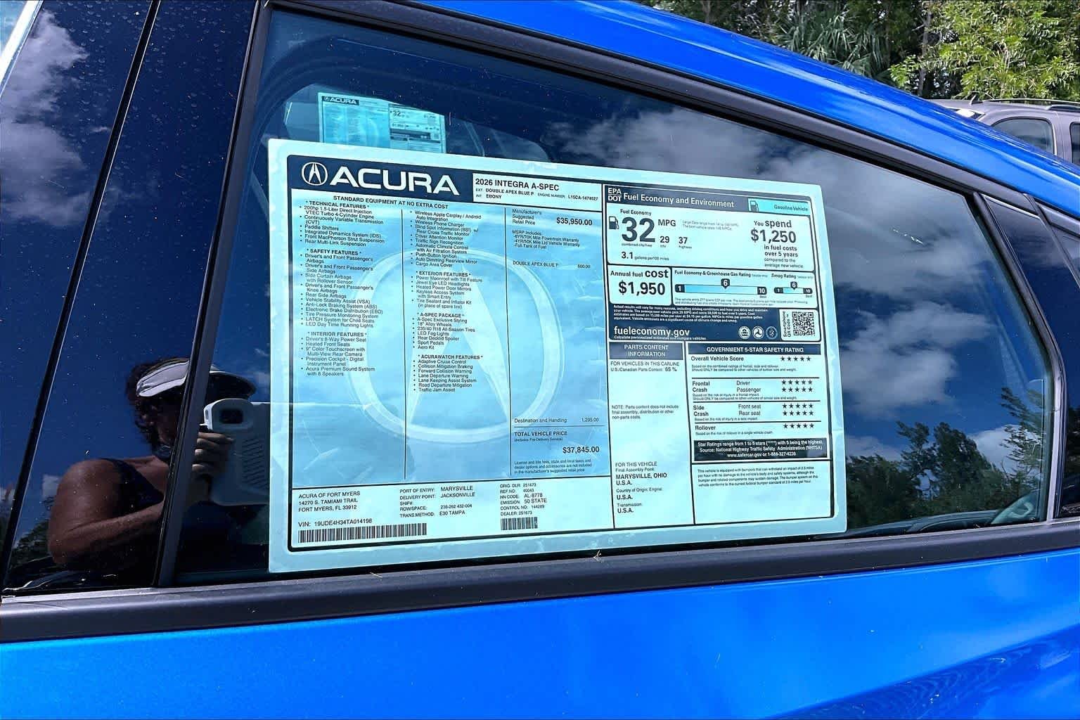 Used 2026 Double Apex Blue Pearl Acura w/A-Spec Package image 21
