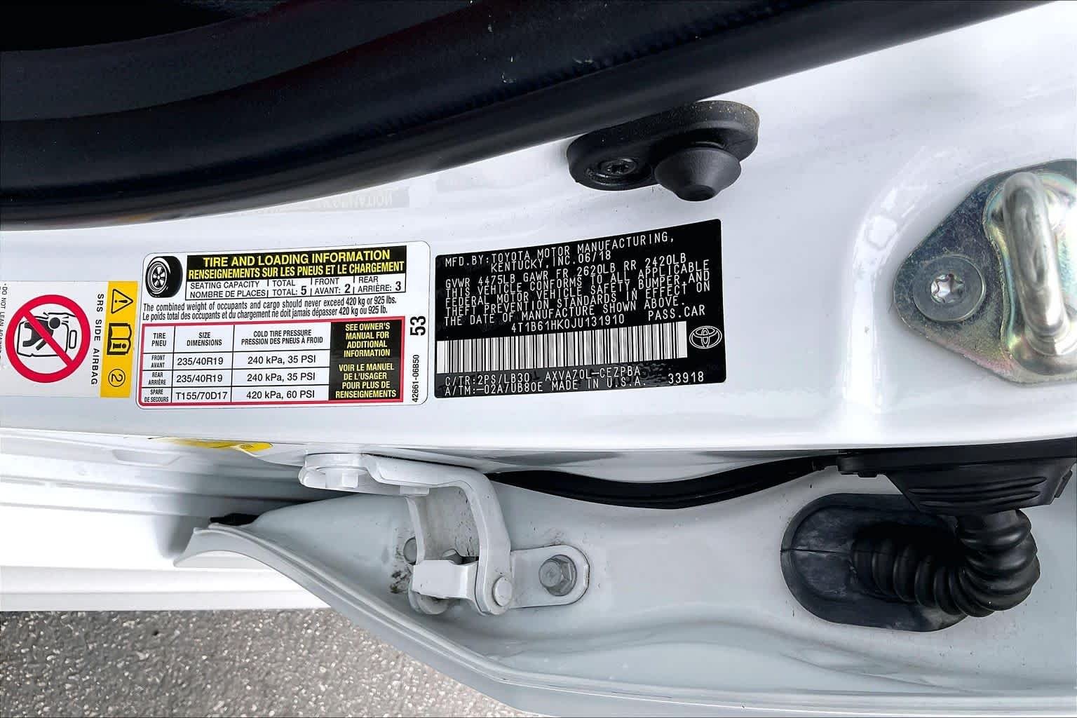 Used 2018 Midnight Black Metallic/Wind Chill Toyota XSE image 33