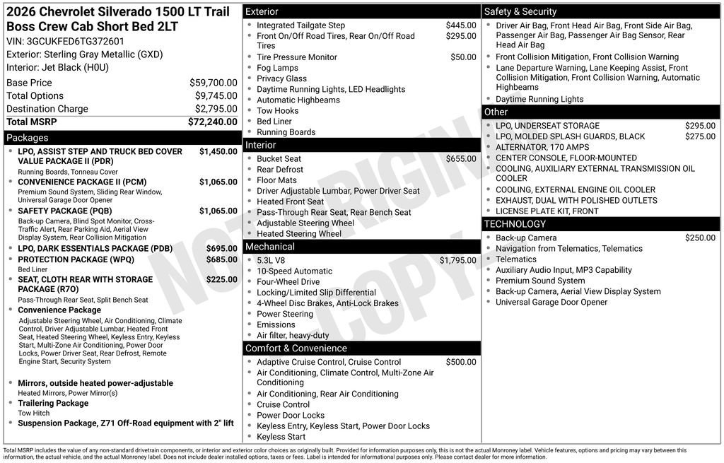 New 2026 Sterling Gray Metallic Chevrolet LT Trail Boss image 6