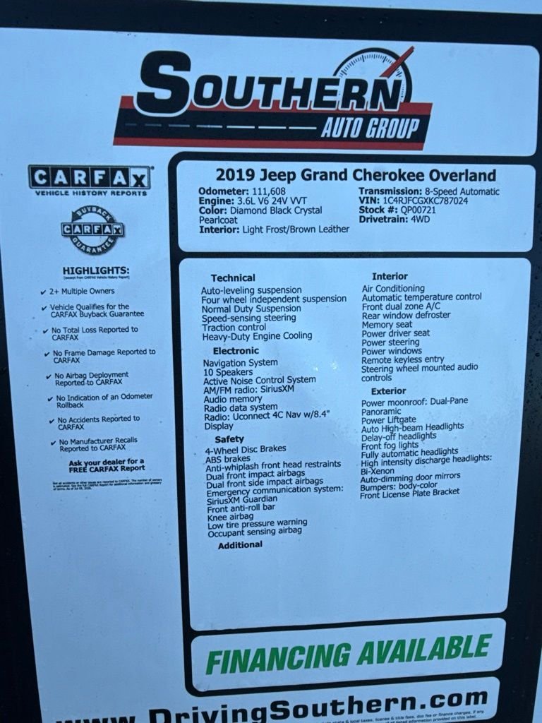 Used 2019 Black Jeep Overland image 13