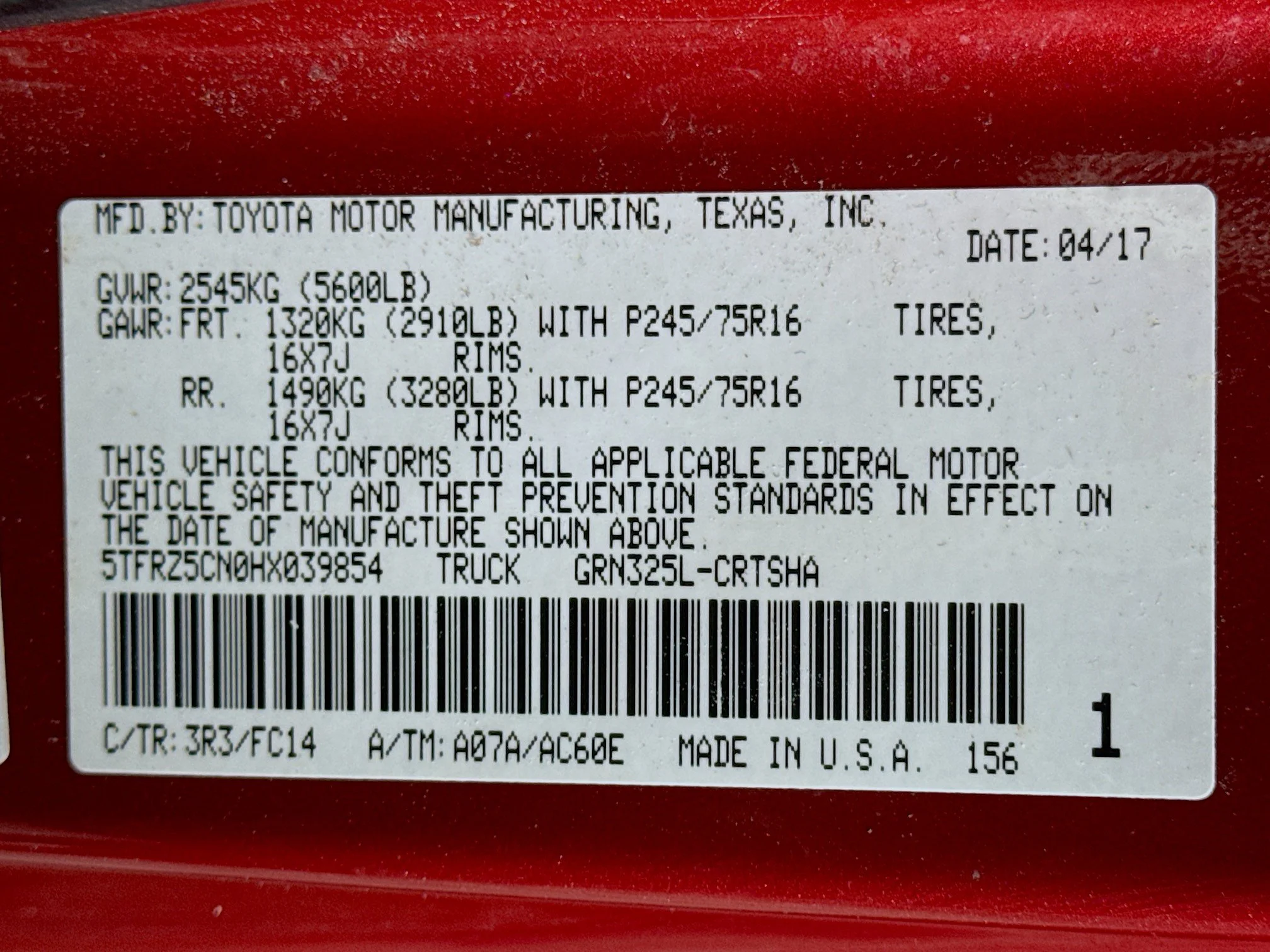 Used 2017 Barcelona Red Metallic Toyota SR5 image 35