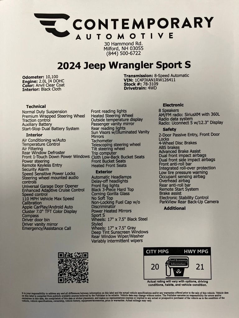 Used 2024 Anvil Clear Coat Jeep Sport S image 30
