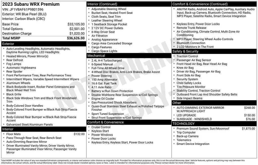 Certified Used 2023 Blue Subaru Premium image 5