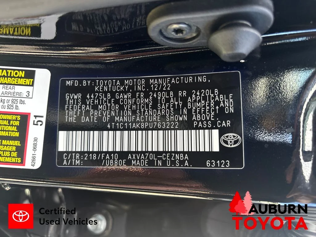 Certified Used 2023 Midnight Black Metallic Toyota LE image 15