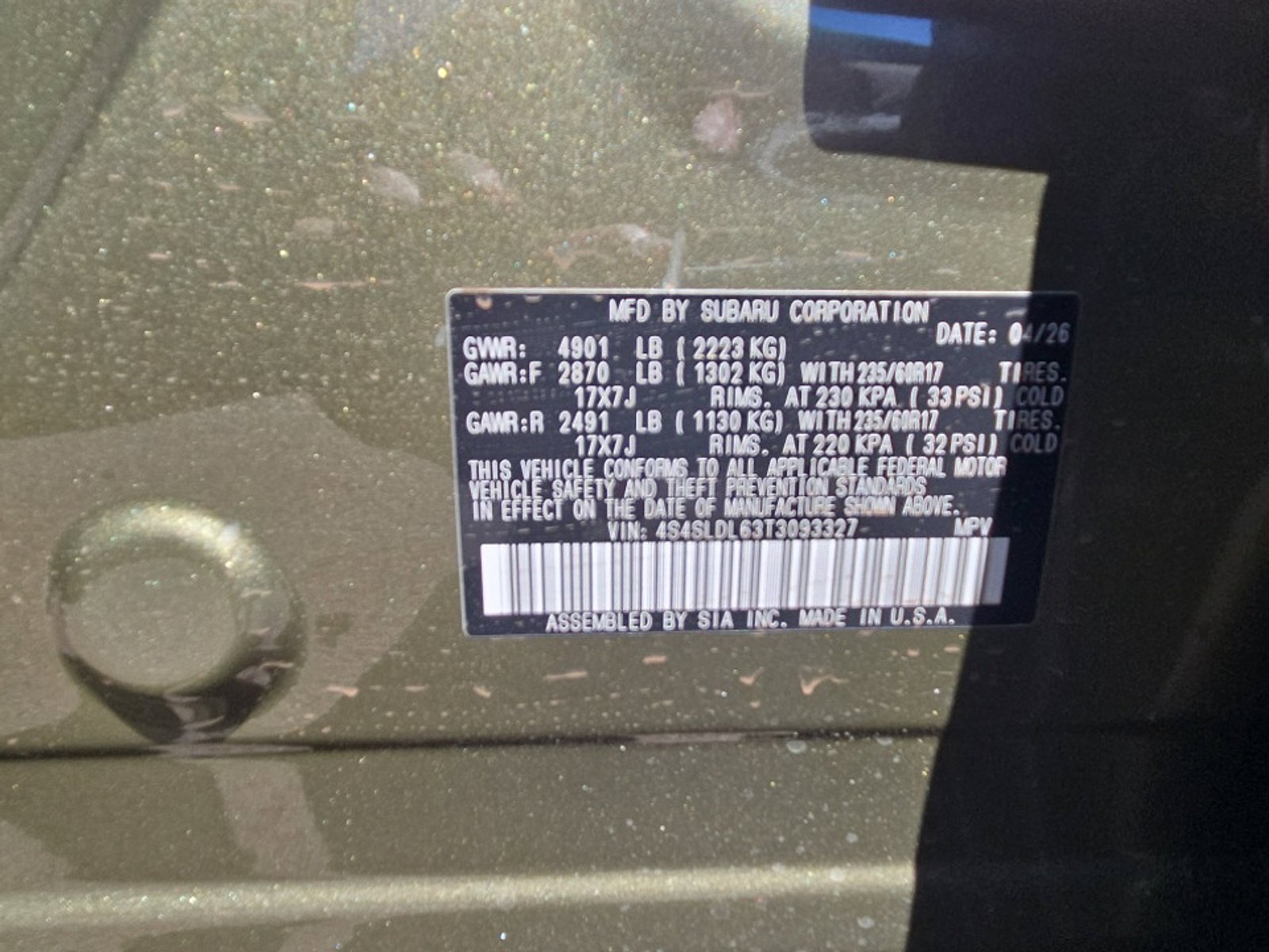 New 2026 AUTUMN GREEN METALLIC Subaru Wilderness image 17