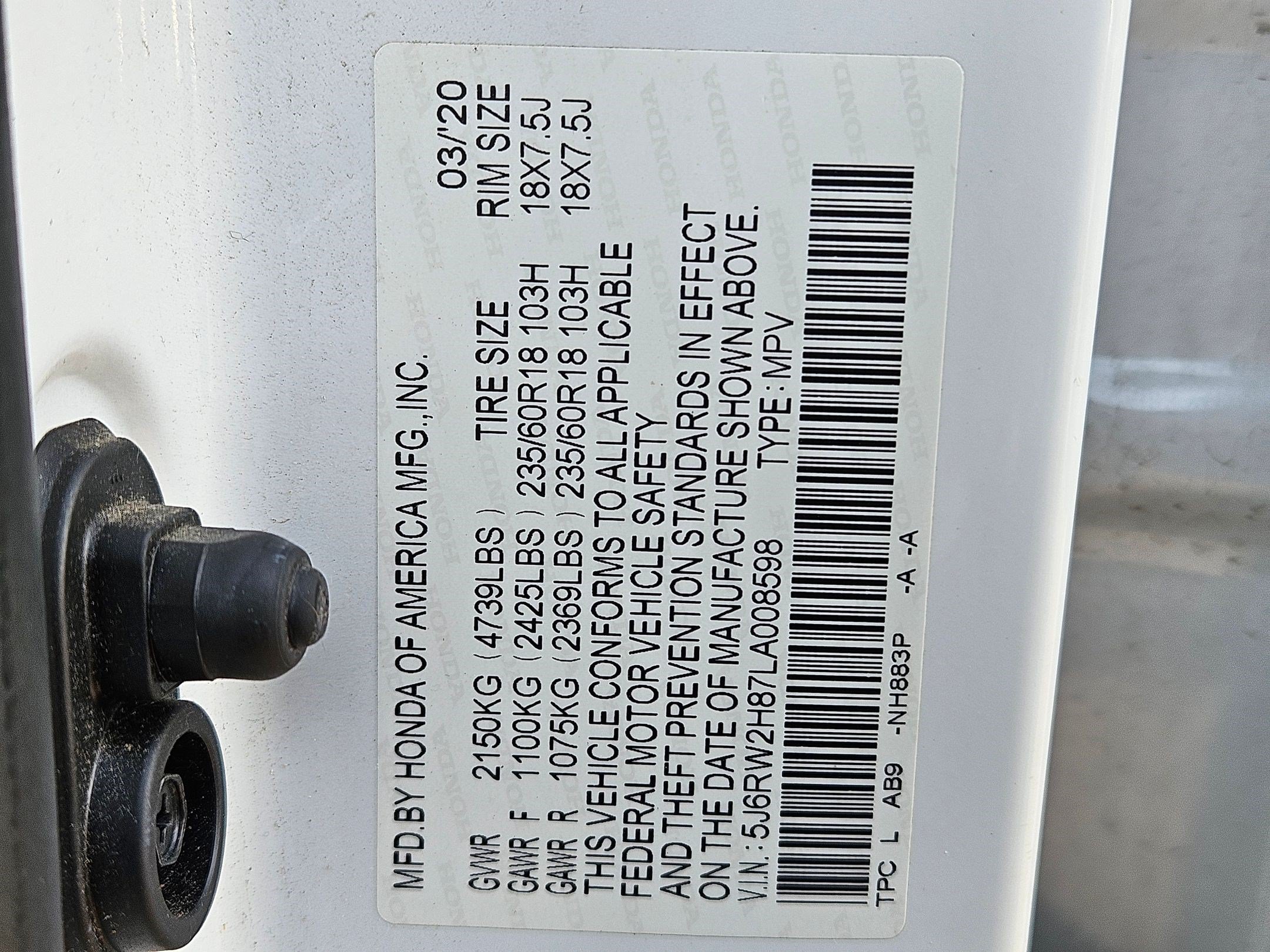 Certified Used 2020 White Honda EX-L image 34