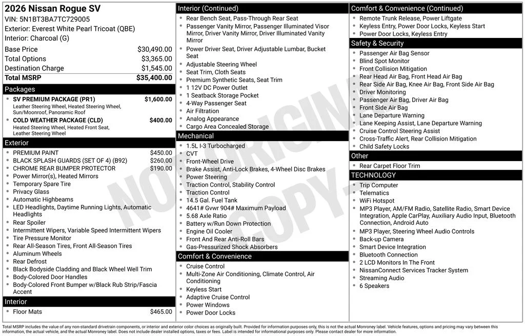 Used 2026 White Nissan SV image 10