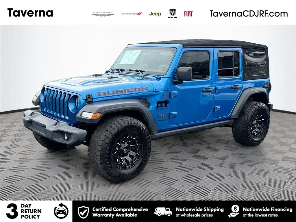 Used 2022 Blue Jeep Unlimited Rubicon image 1