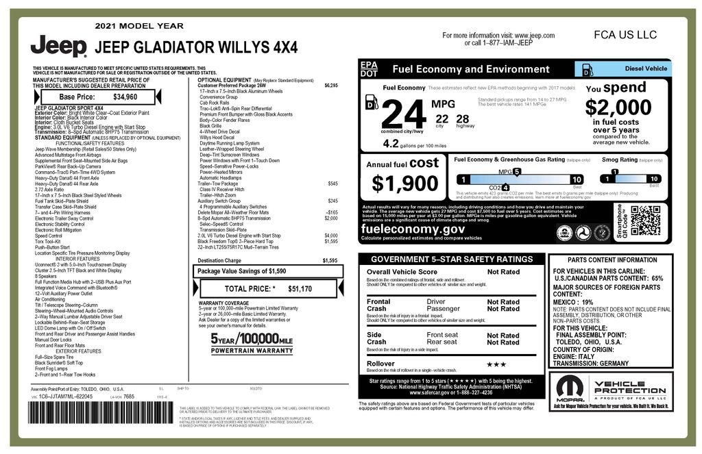 Certified Used 2021 White Jeep Willys image 4