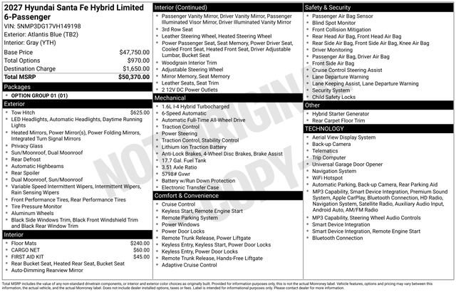 New 2027 Blue Hyundai Limited image 14
