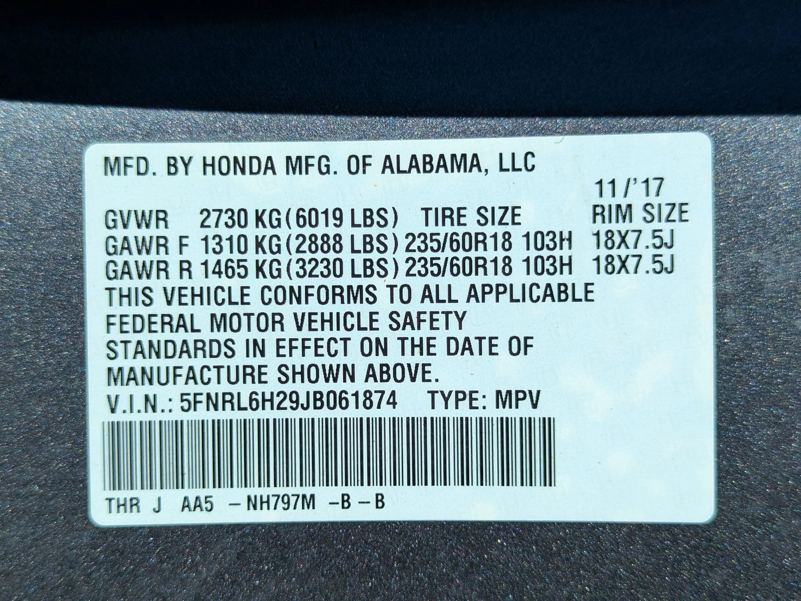 Used 2018 Charcoal Honda LX image 47