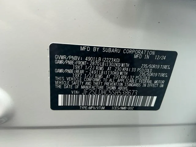 Certified Used 2025 Crystal White Pearl Subaru Sport image 16