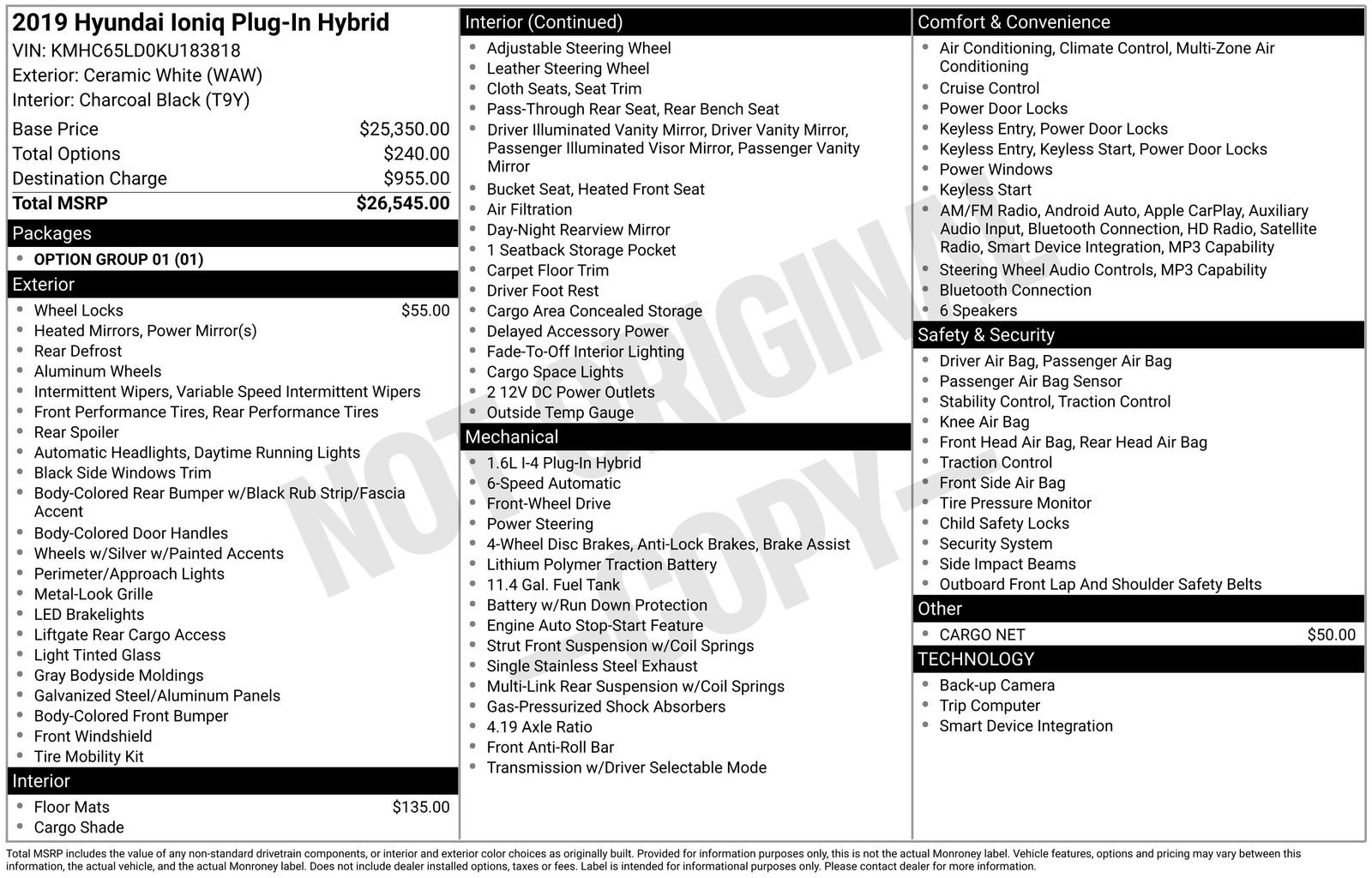 Used 2019 White Hyundai Base image 9