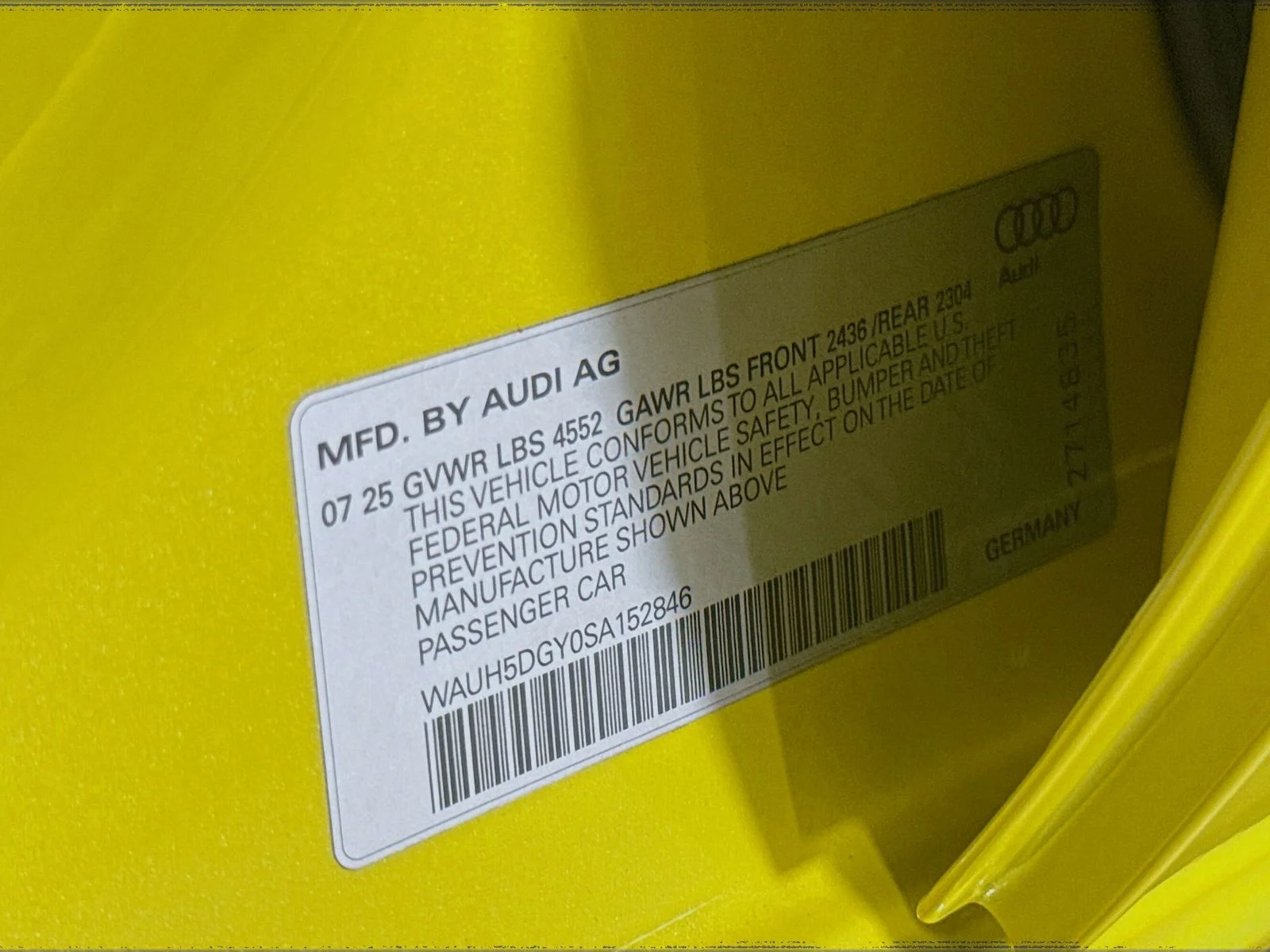 New 2025 Yellow Audi 2.0T Premium Plus image 33